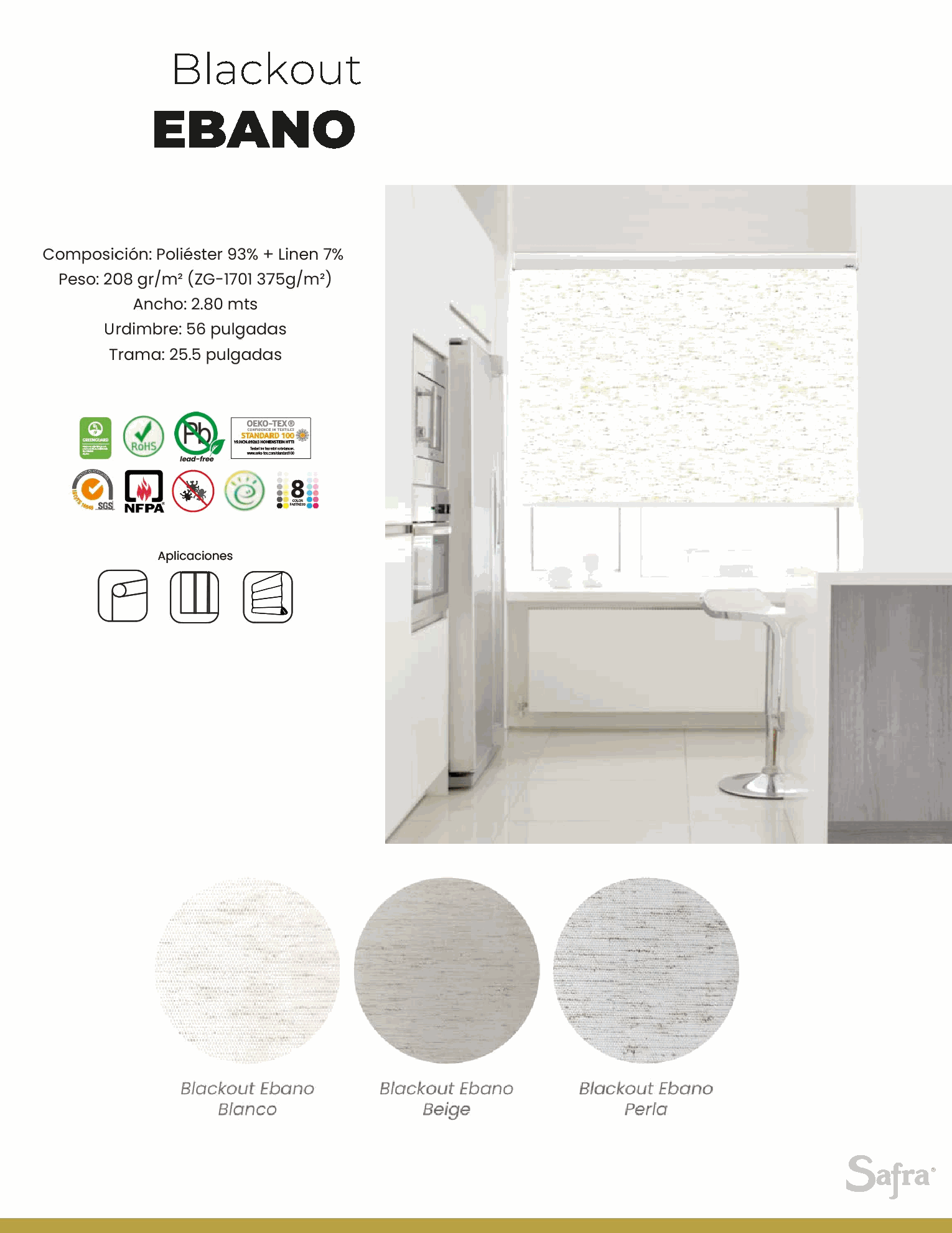 Blackout Ebano – fichas técnicas y colores