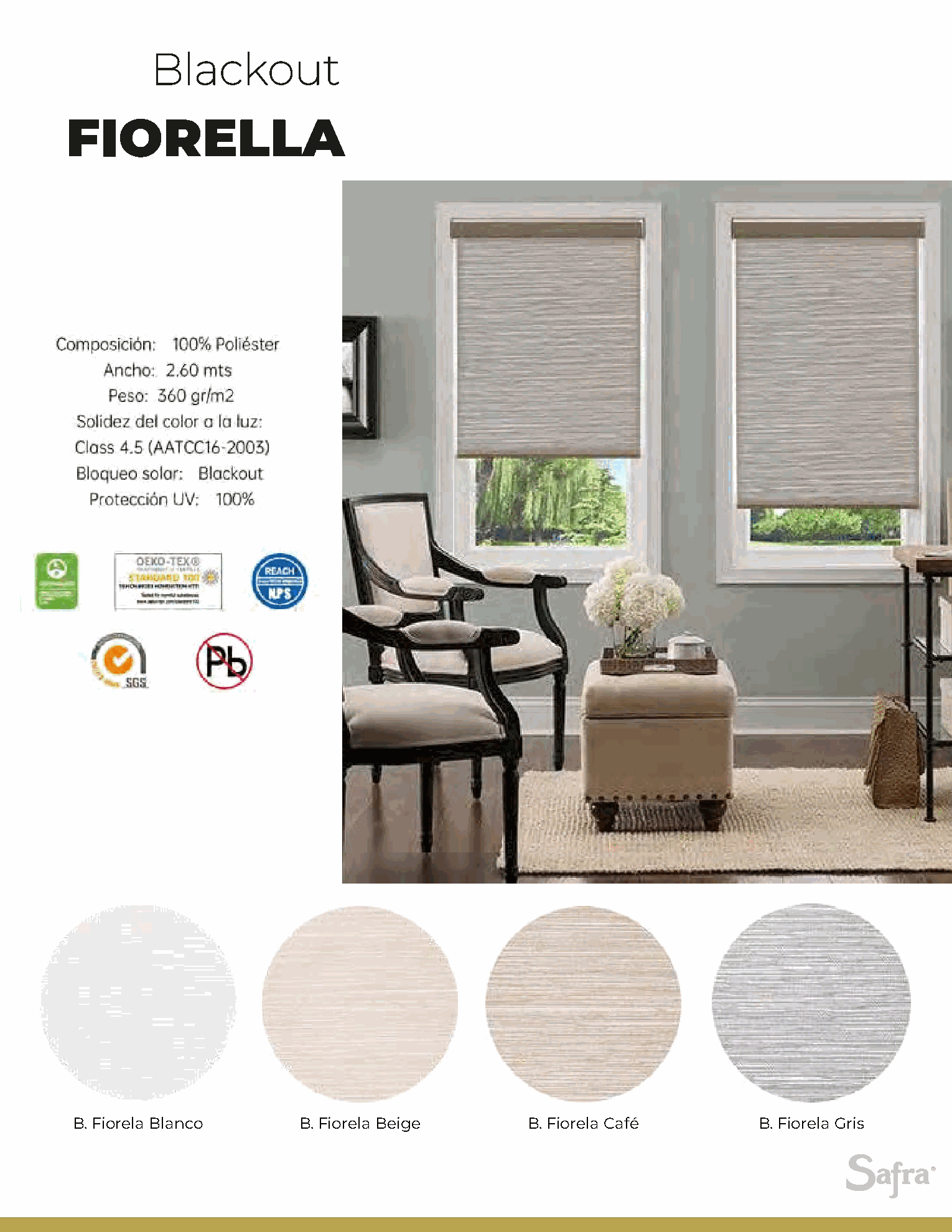 Blackout Fiorella – fichas técnicas y colores