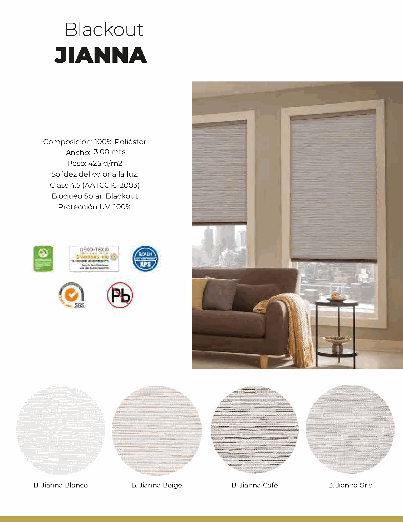 Blackout Jianna – fichas técnicas y colores