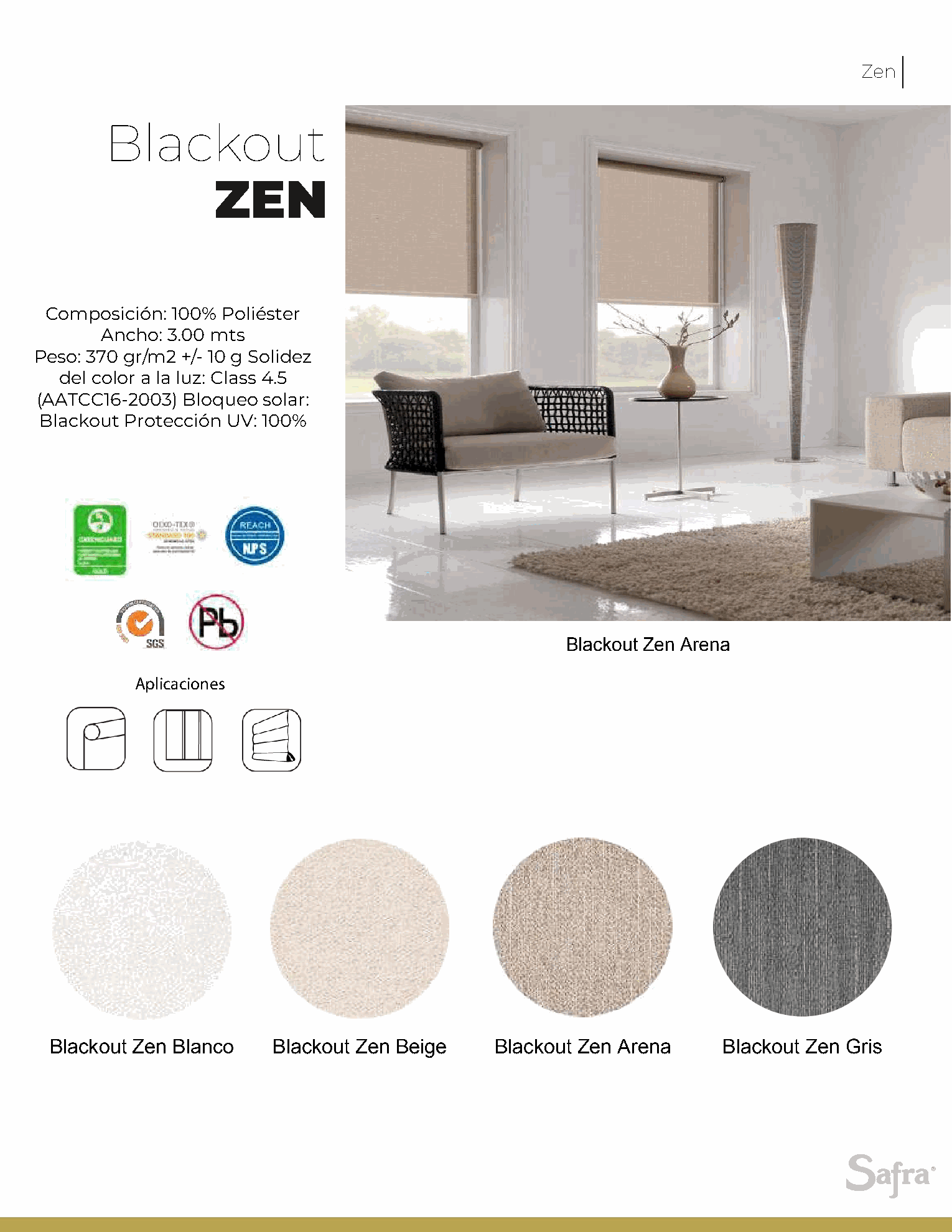 Blackout Zen – fichas técnicas y colores