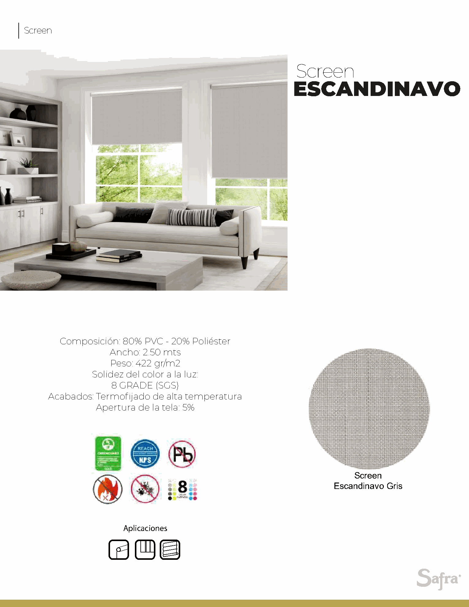 Screen Escandinavo – fichas técnicas y colores