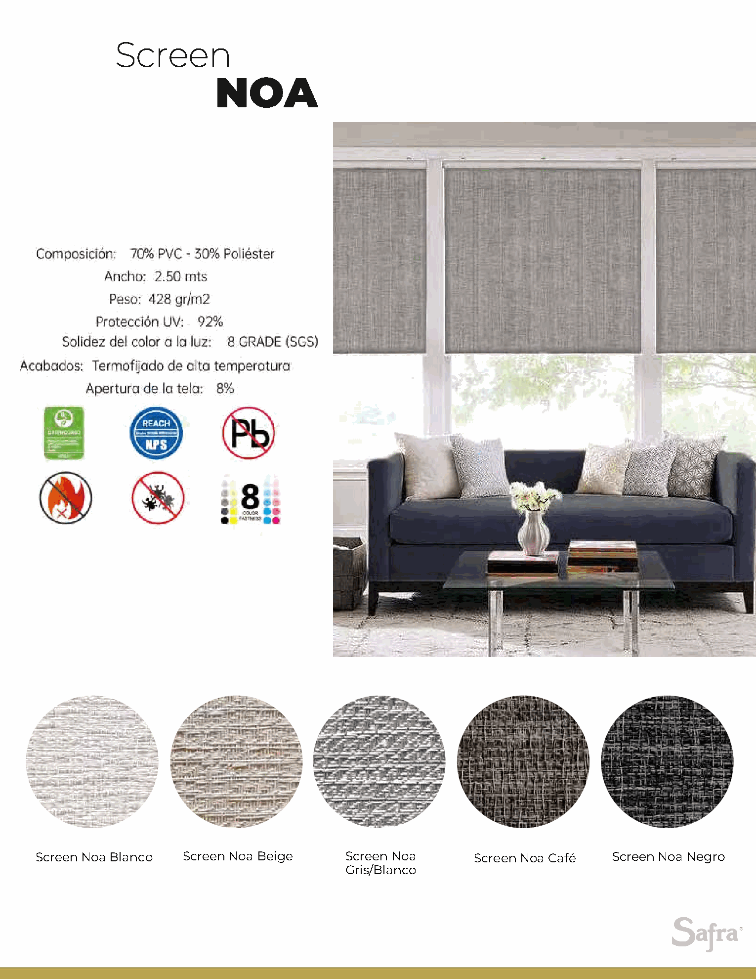 Screen Noa – fichas técnicas y colores